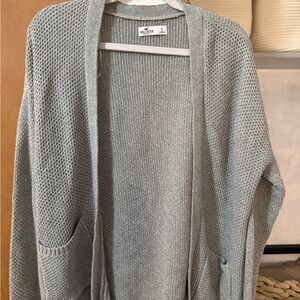 Hollister Gray Knit Cardigan Sweater